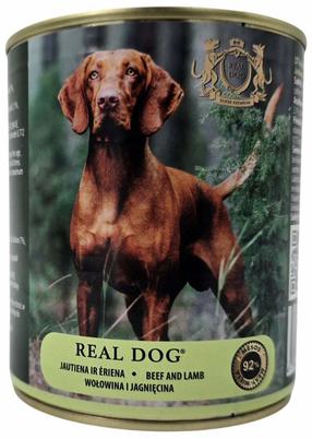 Šlapias šunų maistas Real Dog Super Premium Adult, ėriena/jautiena, 0.8 kg