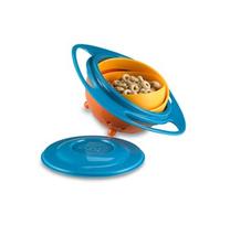 Dubenėlis Gyro Bowl Space, 4 mėn., plastikas/guma, mėlyna sp./oranžinė sp.
