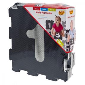 Matt beebidele - pusle Smily Play Numbers SP84352, 29 cm x 29 cm, 9 tk, valge v./must v.