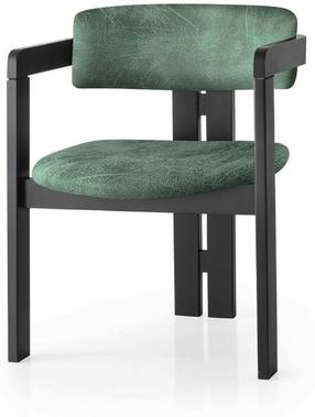 Valgomojo kėdė Kalune Design CO-023, juoda sp./žalia sp., 49 cm x 58 cm x 76 cm