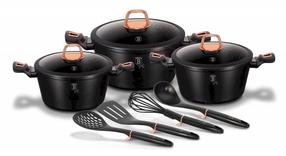 Puodų ir keptuvių rinkinys, su priedais Berlinger Haus Black Rose BH-6154