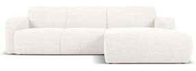Kampinė sofa Micadoni Home Molino Boucle, balta sp., dešininė, 250 x 170 cm x 72 cm