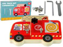 Lavinimo žaislas Lean Fire Truck Nut Combination, 3 cm, įvairių spalvų