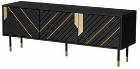 TV skapītis Cama Meble Mountain, zelta krās./melna krās., 40 cm x 154 cm x 55 cm