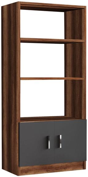 Pastatoma lentyna Kalune Design Vario D, antracito sp./medžio sp., 140 cm x 63.6 cm x 37.6 cm