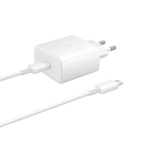 Kelioninis įkroviklis Samsung EP-TA845XWE, USB Type C, 100 cm, balta sp., 45 W