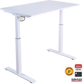 Kompiuterio stalas reguliuojamo aukščio Sun-Flex Elite, 120 cm x 60 cm, 71 - 119 cm, balta sp.