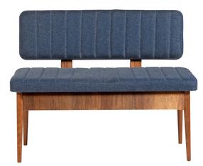 Prieškambario suoliukas Kalune Design Vina 1048-2, riešuto sp./tamsiai mėlyna sp., 110 cm x 46 cm x 85 cm