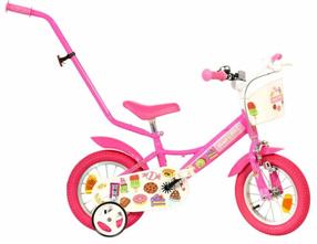 Bērnu velosipēds ar papildus riteņiem, bērnu Bimbo Bike 77436, rozā krās., 12"