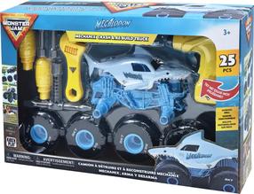 Konstruktoriaus rinkinys su atsuktuvu Spin Master Monster Jam Megalodon, 25 vnt., mėlyna sp.