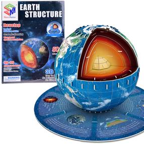3D пазл Magic Puzzle Earth Structure, 25 см x 25 см, 50 шт., многоцветный