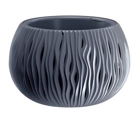 Gėlių vazonas Prosperplast Sandy Bowl DSK370, plastikinis, Ø 37 cm, pilka sp.