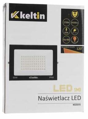 Prožektorius be judesio daviklio, nešiojamas Keltin K02035, 50 W, 2700 lm, 2700 °K, IP66, juoda sp.