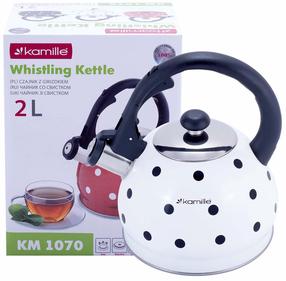 Arbatinukas su švilpuku Kamille KM 1070, 2 l, balta sp.