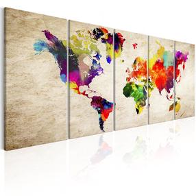 Reprodukcija Artgeist World Map: Painted World N6861-DKXPWD, 200 cm x 80 cm