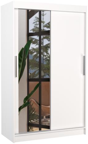 Spinta ADRK Bario, balta sp., 58 cm x 120 cm x 200 cm, su veidrodžiu