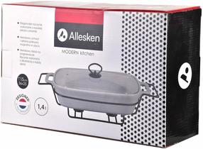 Marmīts Allesken Modern Kitchen, 1400 ml, 36 cm x 25 cm x 15 cm, pelēka krās., akmens masa
