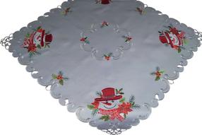 Kalėdinė staltiesė kvadratinė OSD03-3, raudona sp./žalia sp./pilka sp., 85 x 85 cm