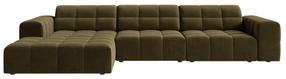 Kampinė sofa Cosmopolitan Design Chicago Bluvel 77, alyvuogių žalia sp., kairinė, 167 x 294 cm x 78 cm