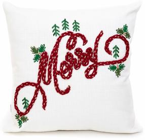 Kalėdinis dekoratyvinės pagalvėlės užvalkalas Homla Merry, balta/raudona/žalia, 45 cm x 45 cm