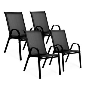 Lauko kėdžių rinkinys ModernHome SC-092KD-4 BLACK, juoda sp., 72 cm x 55 cm x 90.5 cm, 4 vnt.