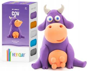 Набор для изготовления глиняных фигурок, корова Hey Clay Animals MN003PCS, фиолетовый цв.