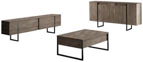 Svetainės baldų komplektas Kalune Design Luxe, vidaus, juoda sp./riešuto sp.