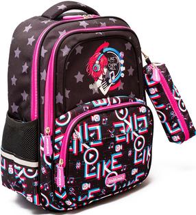 Рюкзак Erich Krause Top Blogger, черный цв./розовый цв., 42 см x 31 см x 14.5 см