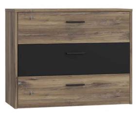 Stalčių blokai Forte Leonardo LNRK214-M600, juoda sp./tamsaus ąžuolo sp., 79.9 cm x 99.8 cm x 41.5 cm