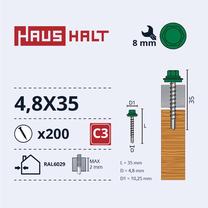 Savisriegis Haushalt DIN 7504K, 4.8 mm x 35 mm, 200 vnt.