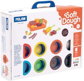 Plastilīna komplekts, ar piederumiem Milan Soft Dough Barbecue, zila krās./brūna krās./balta krās.