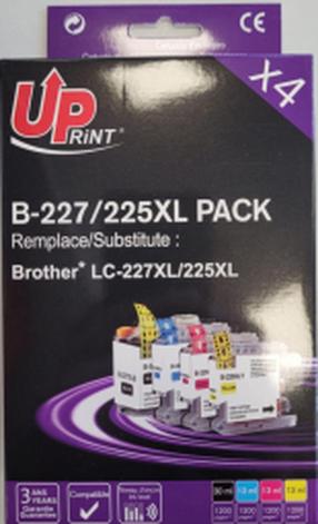 Tinte Uprint 225XL BK, dzeltens krās./zila krās./fuksīna (magenta) krās., 30 ml