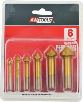 Grąžtų komplektas AWTools AW42400, metalas/plastikas, hss, cilindrinis, 6.3 mm x 8 cm