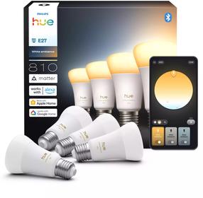 Spuldze Philips Hue LED, A60, 2200 - 6500 °K, E27, 6 W, 810 lm, 4 gab.