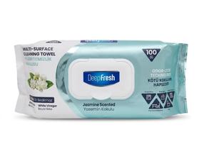 Drėgnos servetėlės Deep Fresh Jazminų kvapo, įvairiems paviršiams, 100 vnt.