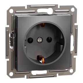 Kištukinis lizdas Schneider Electric Asfora EPH2900171, su įžeminimu, IP20, juoda sp.