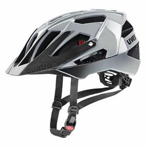 Dviratininkų šalmas universalus Uvex Quatro, juoda sp./pilka sp., 52-57 cm