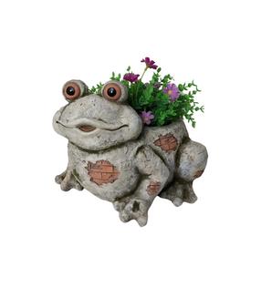 Dekoratīvais puķu pods "Varde" Garden Center NF80-265, 28 cm x 27 cm x 22 cm, brūna krās.
