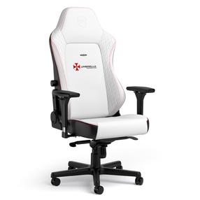 Spēļu krēsls Noblechairs Hero Resident Evil Umbrella, 48 x 52 x 130 - 139 cm, balta krās.