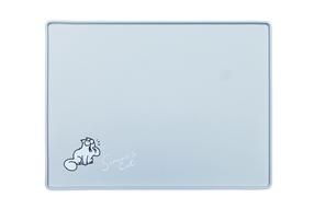 Paklājiņš dzīvnieku bļodām Karlie Simons Mat For Bowl, 0.001 l, 40 cm x 30 cm x 1 cm, pelēka krās.
