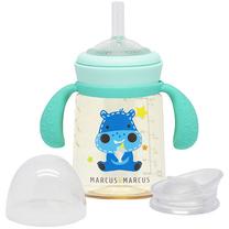 Vaikiška gertuvė Marcus & Marcus PPSU Transition Trainer Bottle Ollie, 180 ml, 6+ mėn., 6.5 cm, plastikas, mėlyna sp./žalia sp.