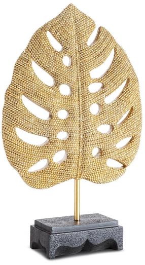 Dekoratyvinė figūrėlė Eldo Monstera Leaf, aukso sp., 17 cm x 6 cm x 27 cm