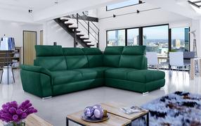 Kampinė sofa Loreto Monolith 37, tamsiai žalia sp., dešininė, 210 x 260 cm x 102 cm