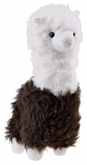 Pliušinis žaislas lama Alpaca, ruda sp./balta sp., 28 cm