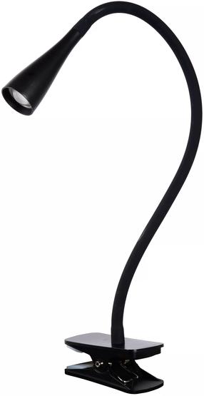 Galda lampa ar skavu Lucide Zozy 18256/03/30, LED, 4W, melna krās./melna krās.