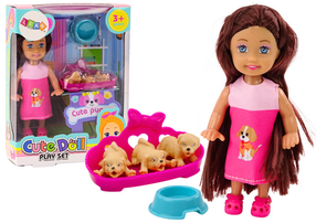 Lėlė su priedais Lean Toys Cute Puppy, 12 cm, įvairių spalvų