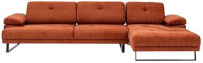 Kampinė sofa Hanah Home Mustang Small, oranžinė sp., dešininė, 174 x 274 cm x 83 cm