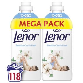 Veļas mīkstinātājs Lenor Sensitive Cotton Fresh, šķidrums, 2.478 l
