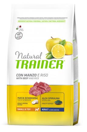 Sausas šunų maistas Natural Trainer Small & Toy Adult With Beef, jautiena/ryžiai, 0.8 kg