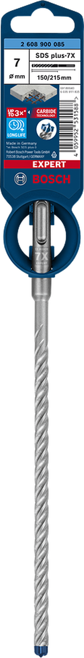 Betooni puur Bosch Expert 7X 2608900085, betoon, keermega, sds plus, 7 mm x 21.5 cm